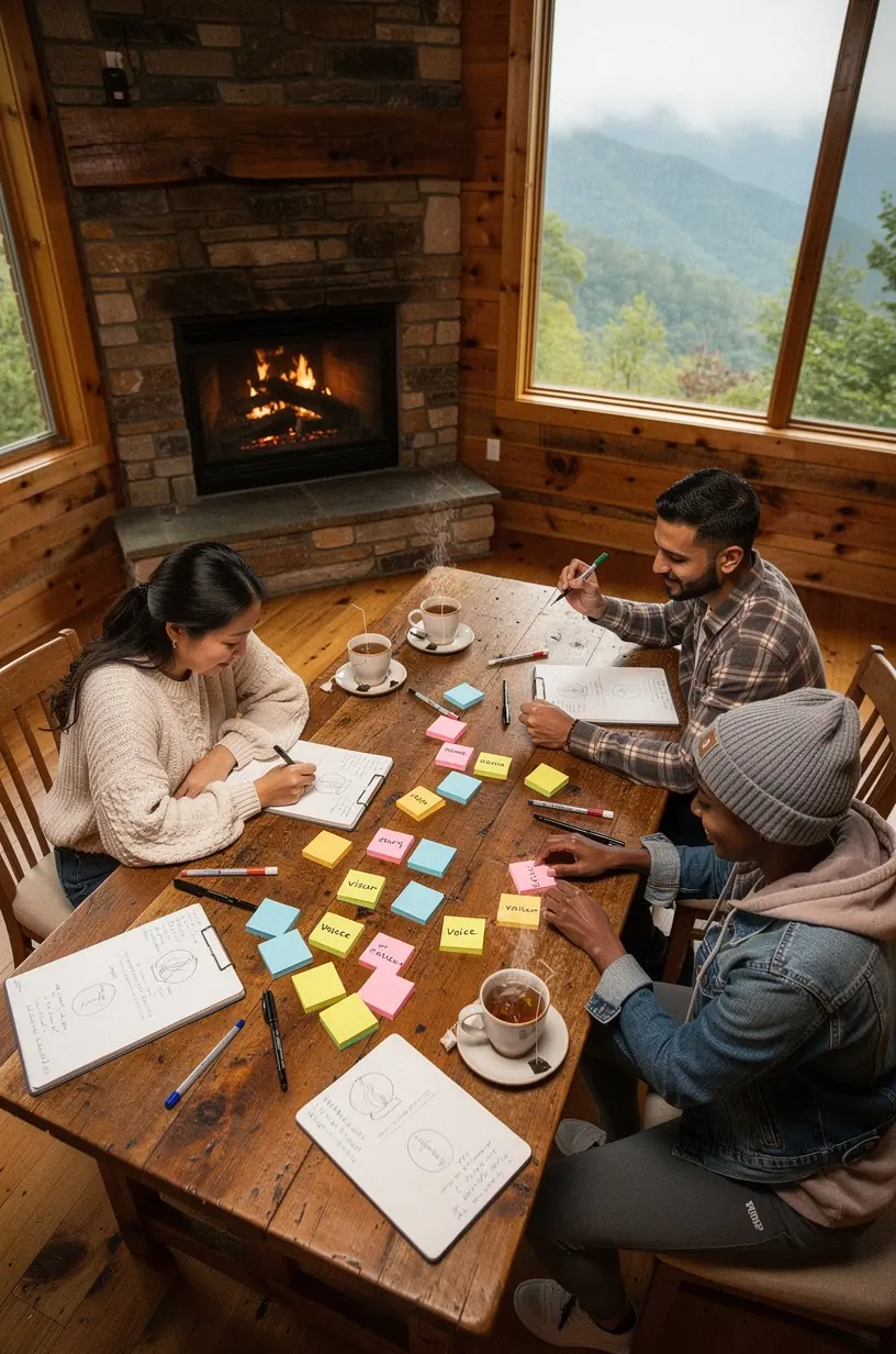 Luksusowy widok na panoramę amerykańskiego miasta podczas ekskluzywnego retreatu brandingowego.